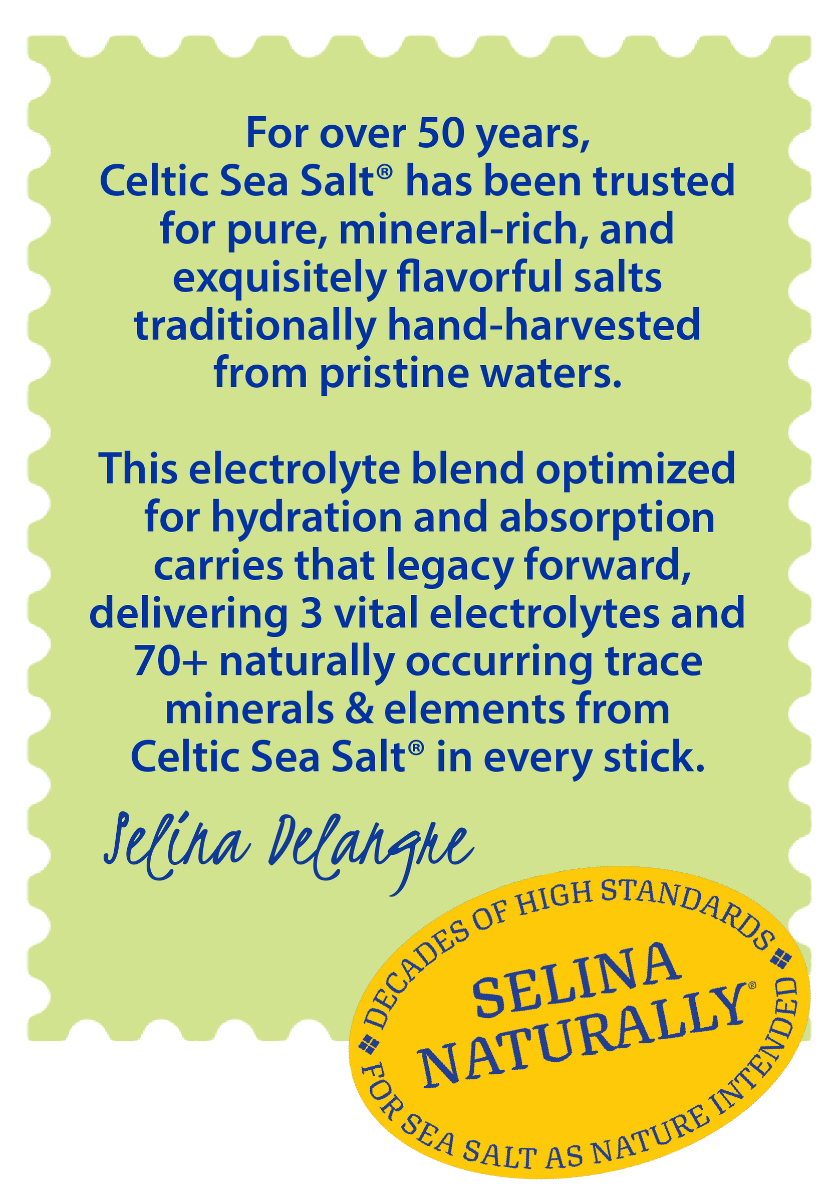 Selina Naturally brand stamp — Hydrate Good to Know