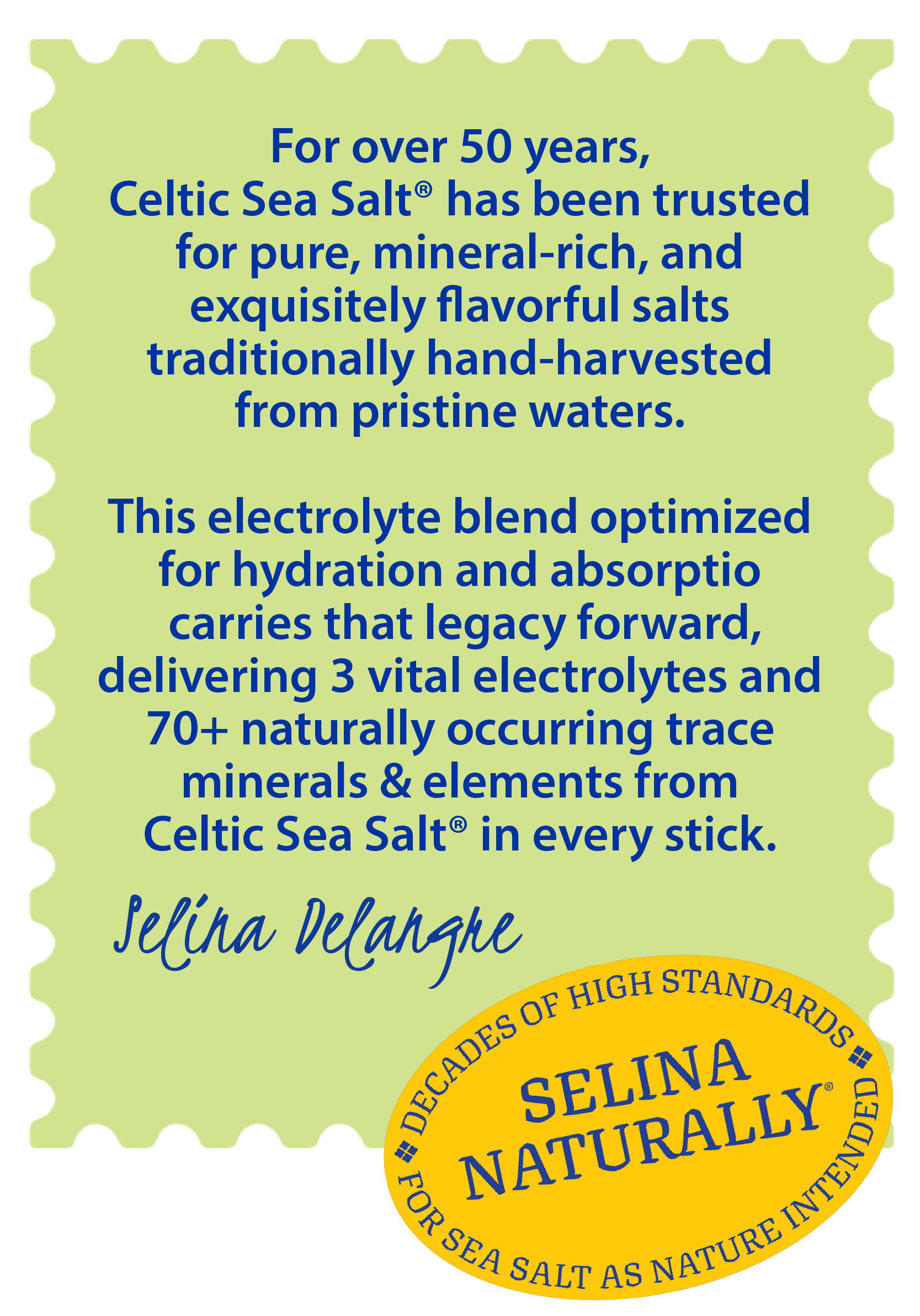 Selina Naturally brand stamp — Hydrate Good to Know